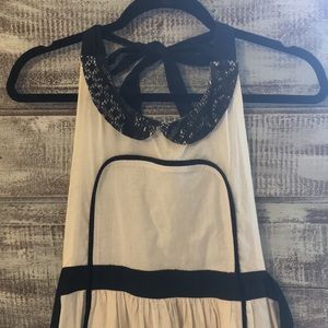 Anthropologie halter apron black and cream